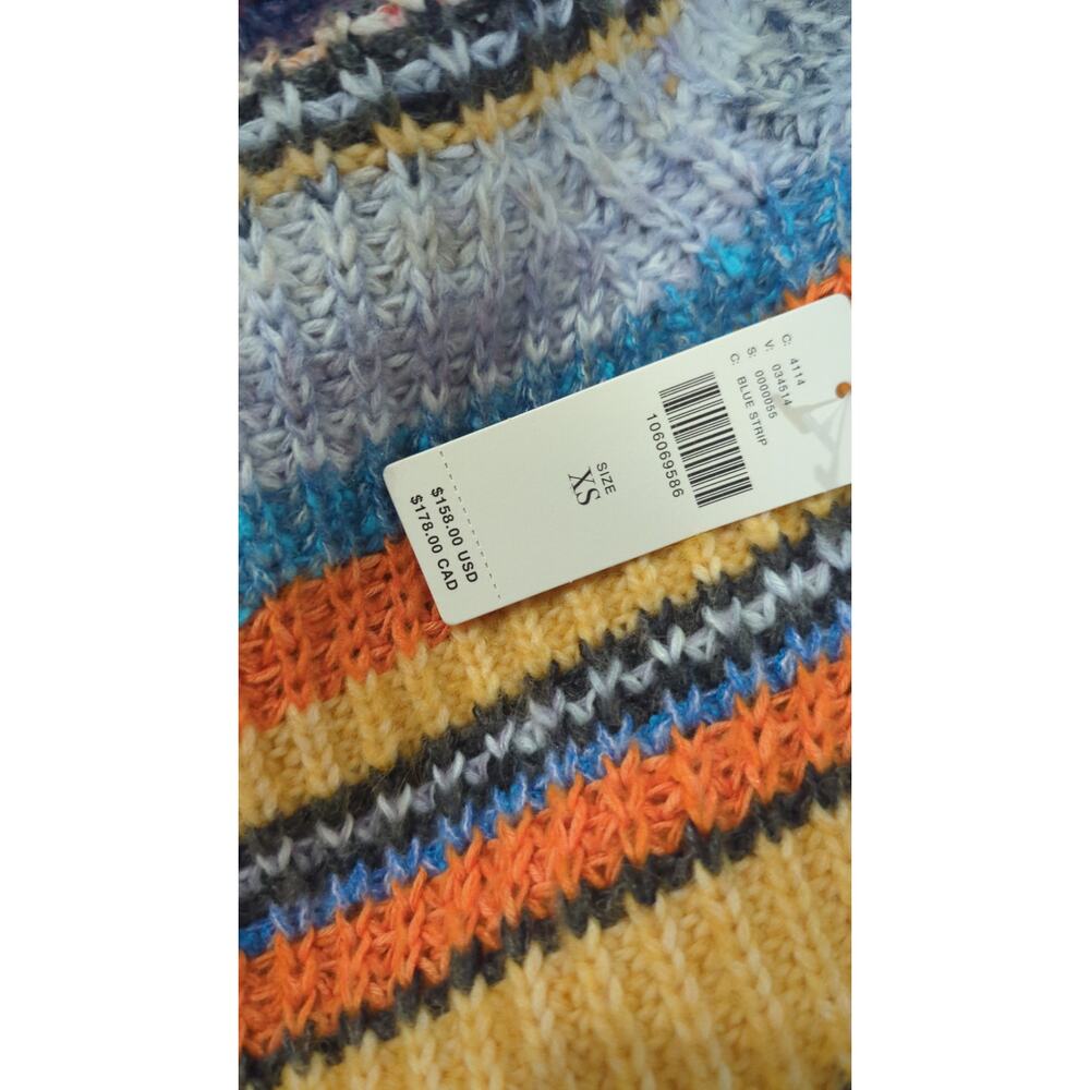 Pilcro Anthropologie Ribbed Multi Stripe Cardigan Sweater NWT - Picture 4 of 6